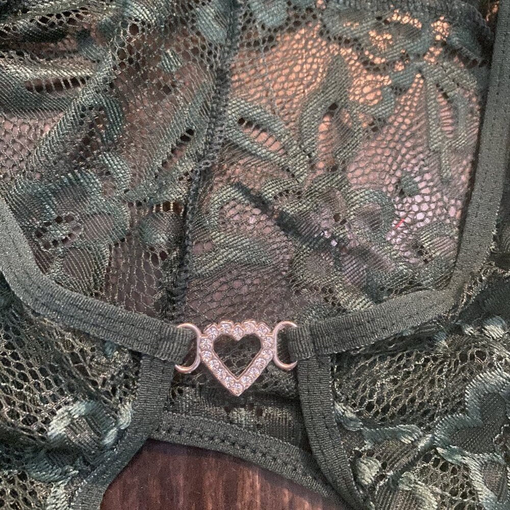 Sexy Lingerie One Piece, Crotchless, Dark Green – Size Medium New - Picture 5 of 6